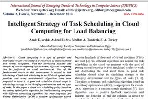 ترجمه مقاله انگلیسی : استراتژی هوشمند زمان‌بندی وظیفه برای تعادل بار در محاسبات ابری