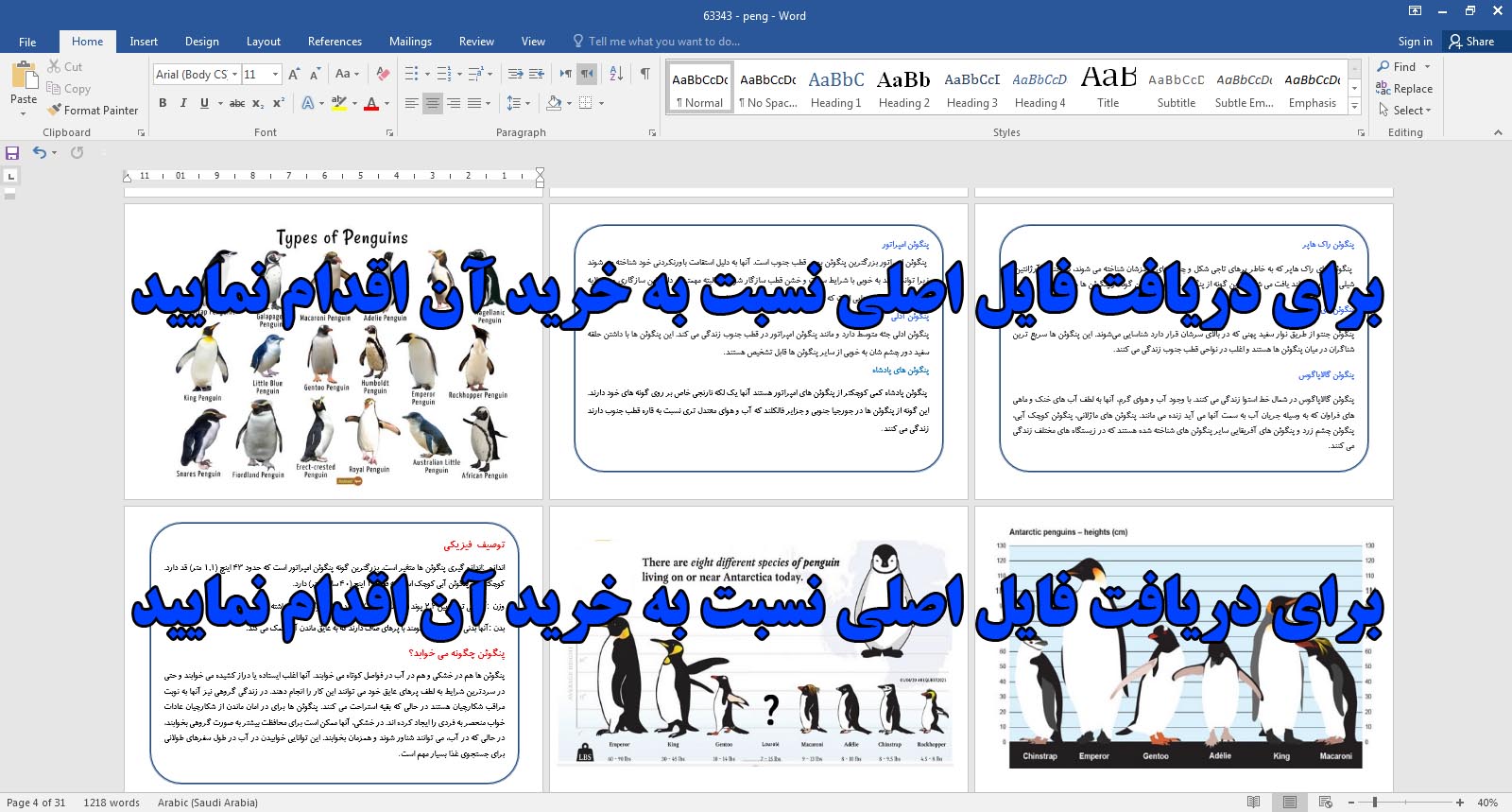 دانلود طرح جابر زندگی پنگوئن ها
